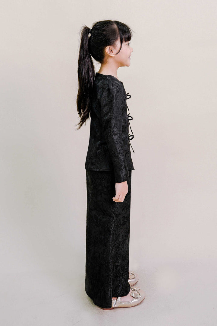 Kioshi Kids Ribbon Kurung in Black