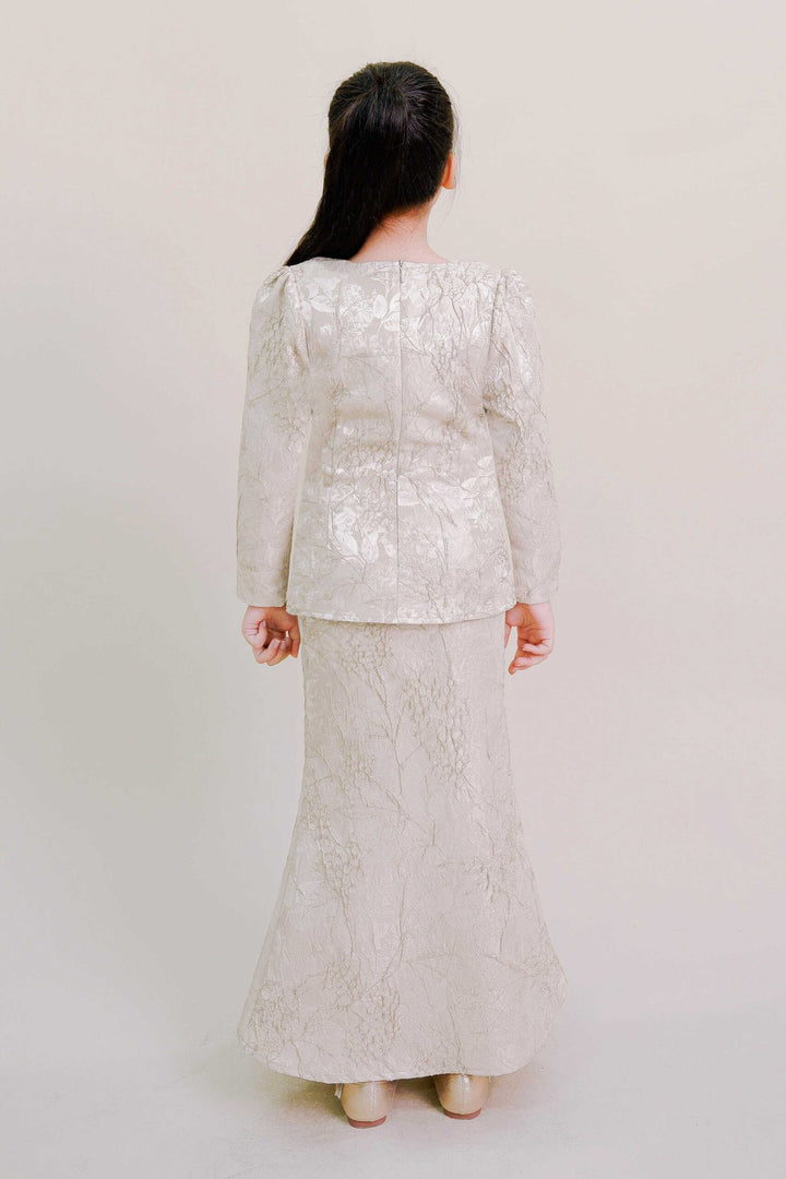 Kioshi Kids Ribbon Kurung in Champagne