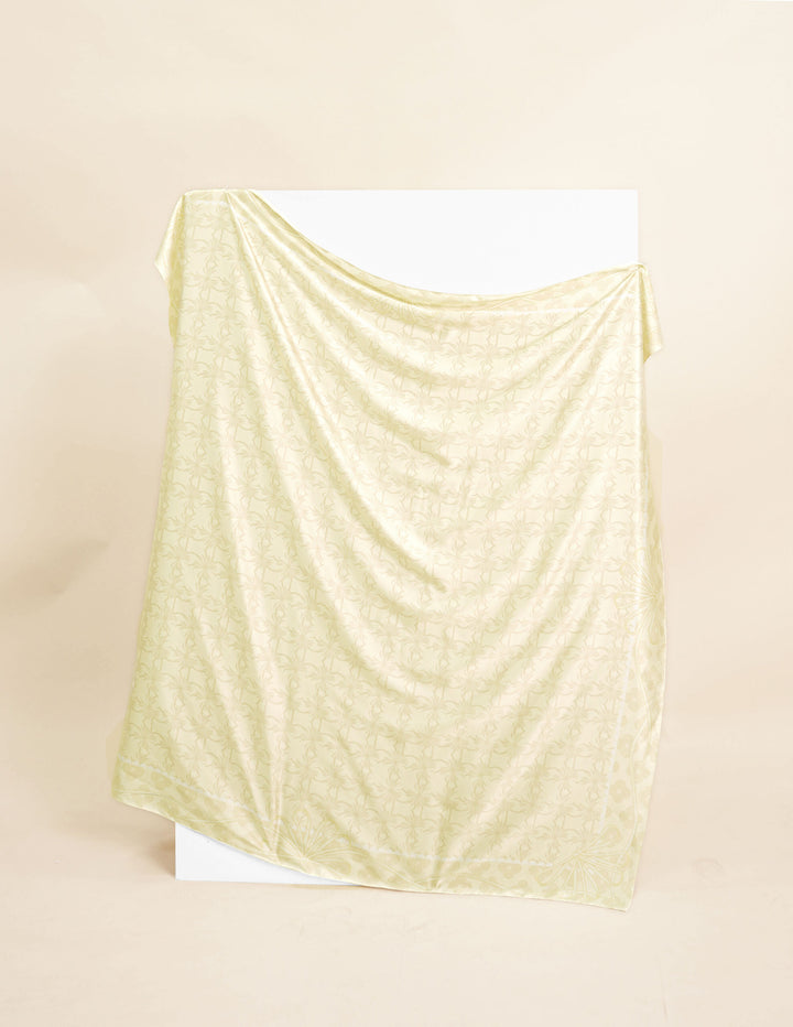 Khawlah Satin Printed Square Yellow
