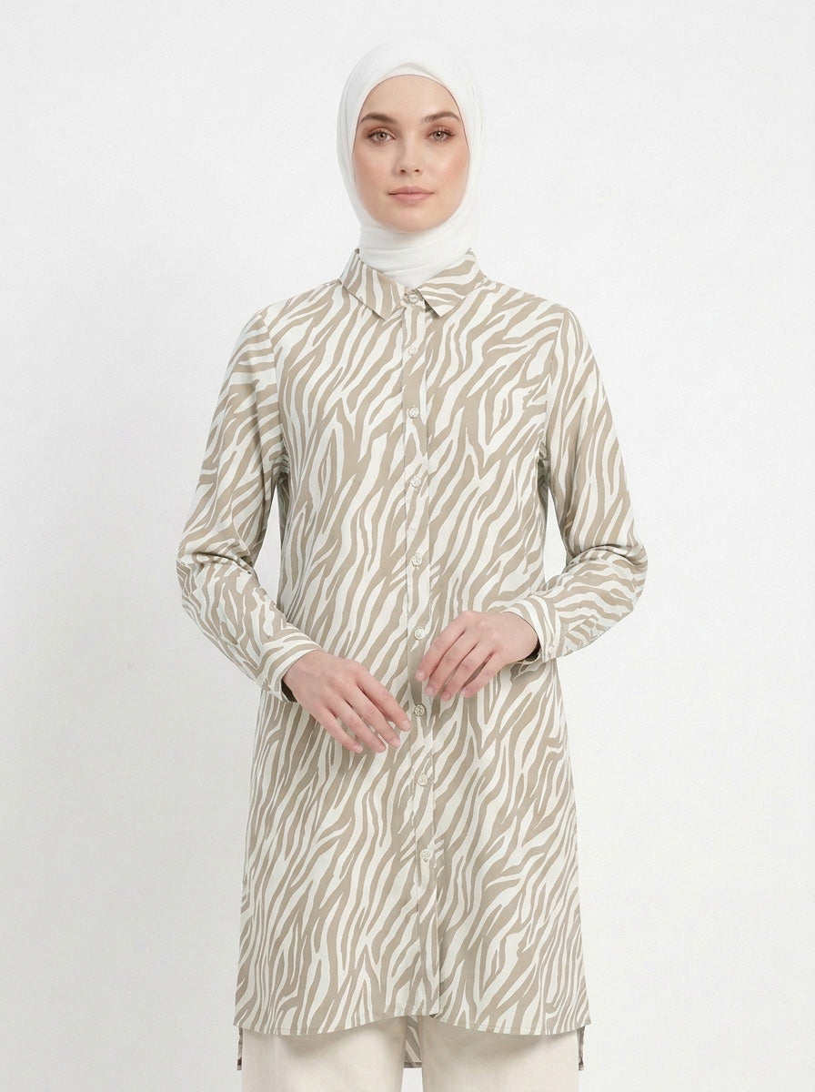 Adlea Printed Rayon Long Blouse