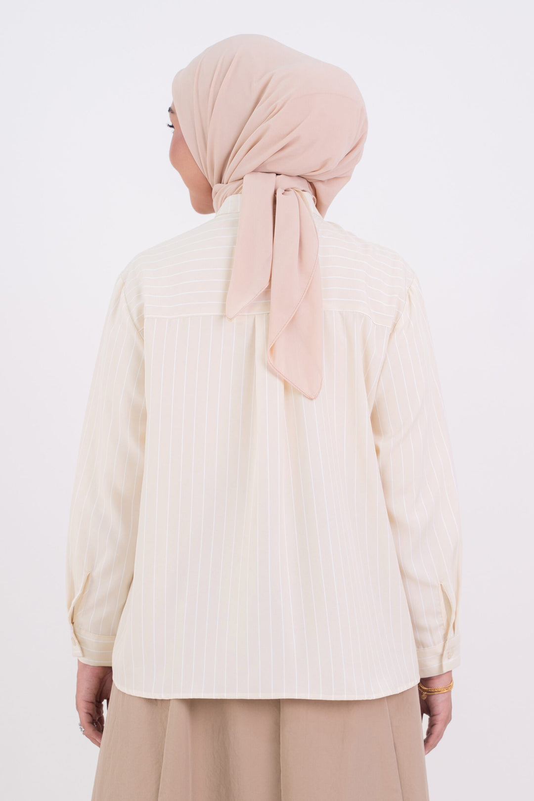 Maureen Striped Shirt Light Beige