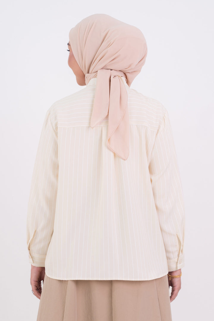 Maureen Striped Shirt Light Beige