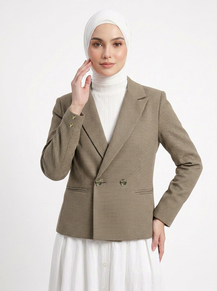 Luma Tweed Checkered Blazer