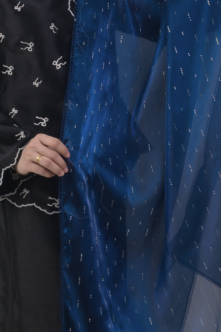 Maharani Embellished Organdy Selendang Royal Blue