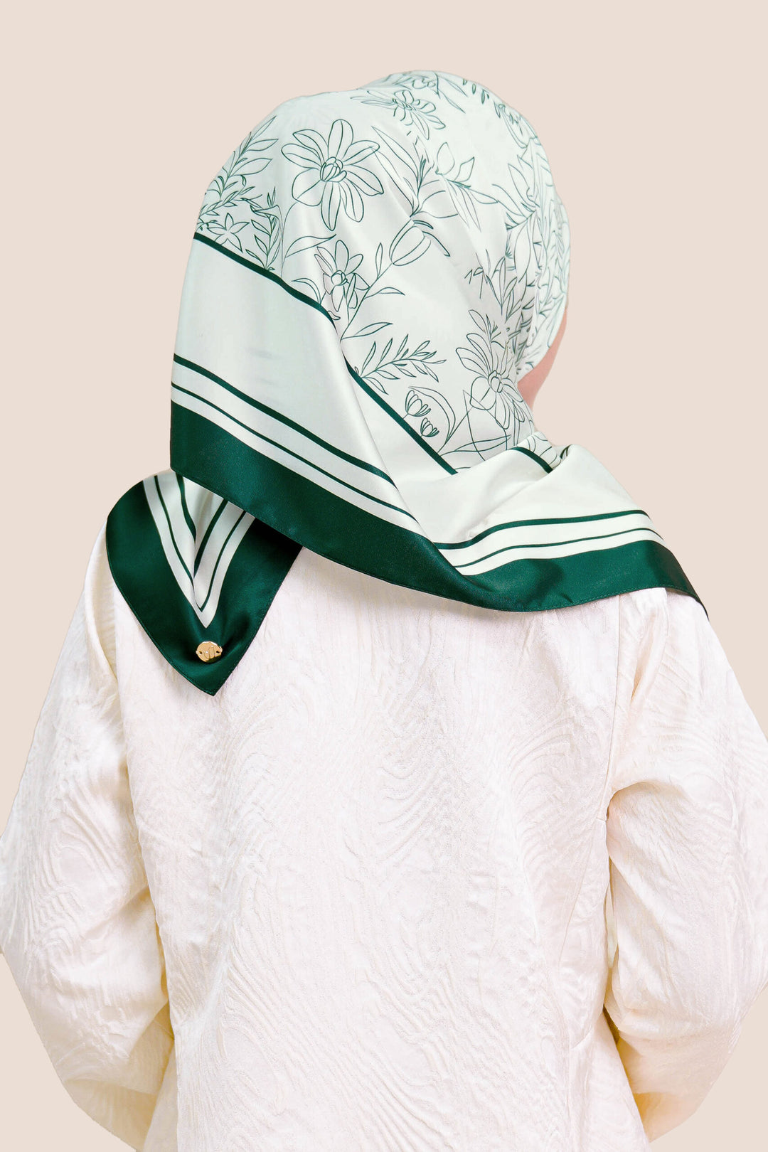Azura Satin Printed Square Green