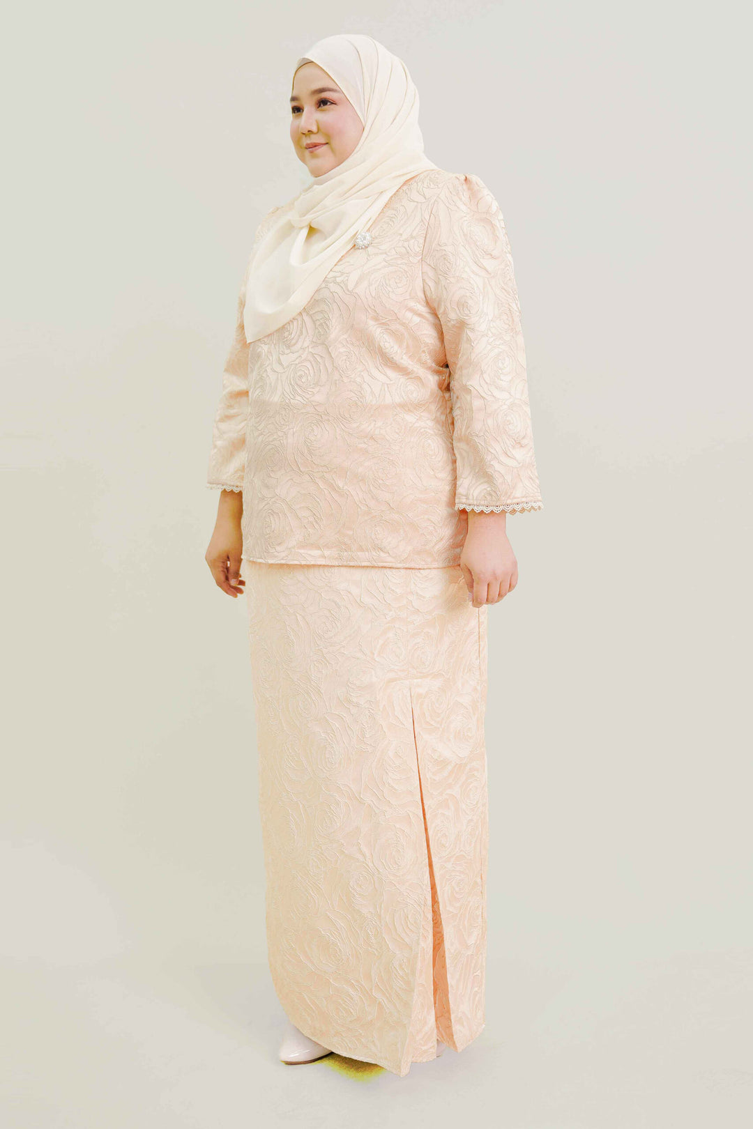 Felline Plus Size Kurung in Pink