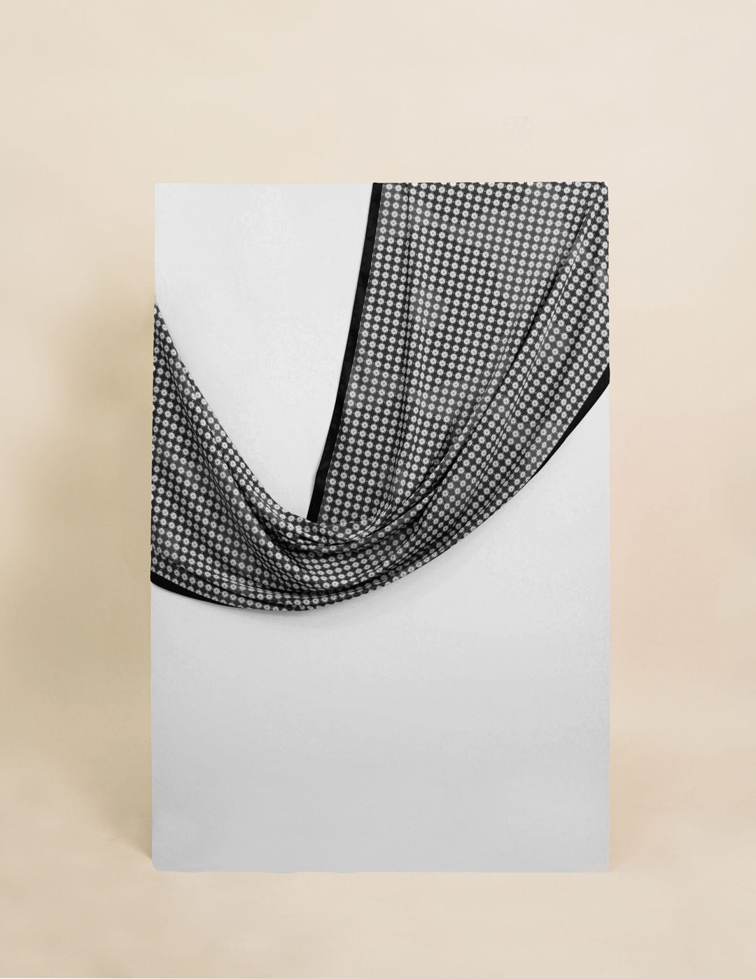 Zayna Satin Printed Shawl Black