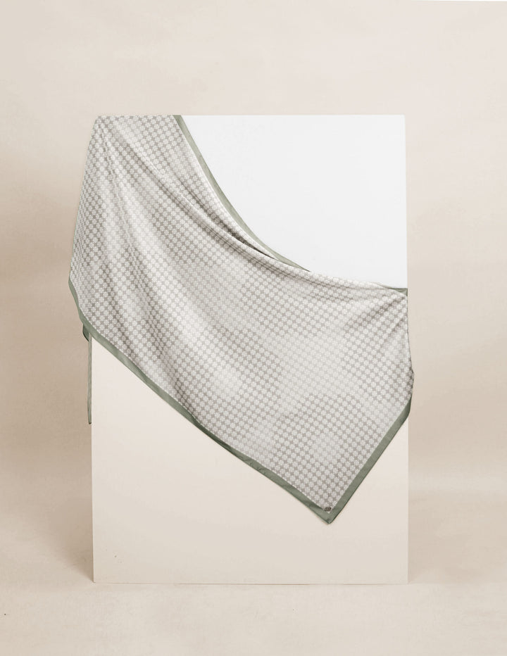 Zayna Satin Printed Shawl Olive