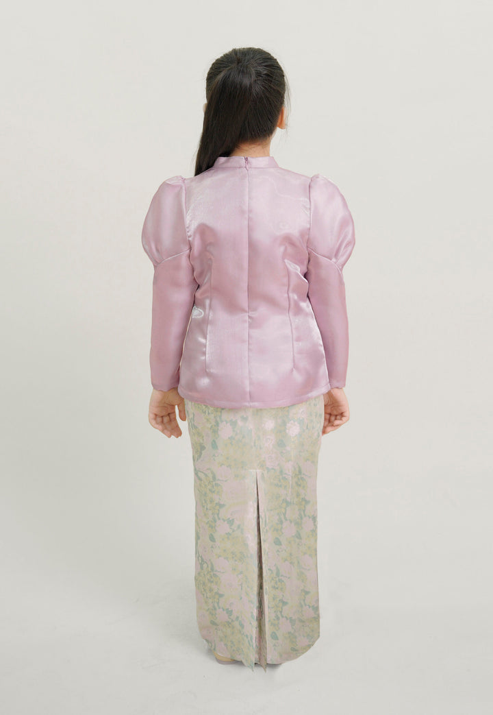 Zeeya Kids Kurung in Ash Pink