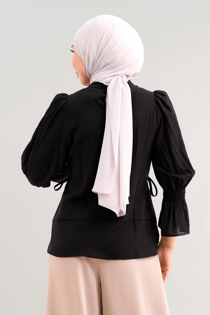 Qiena Linen Blouse Black