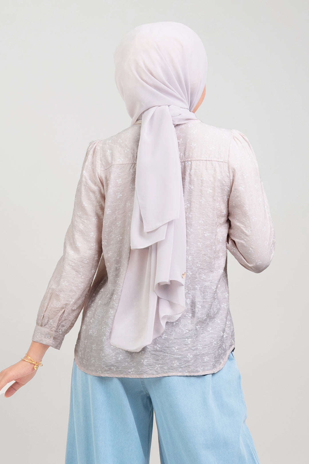 Ivy Floral Printed Blouse Pastel Pink