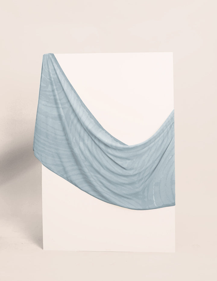 Safira Chiffon Shawl Printed Grey Blue