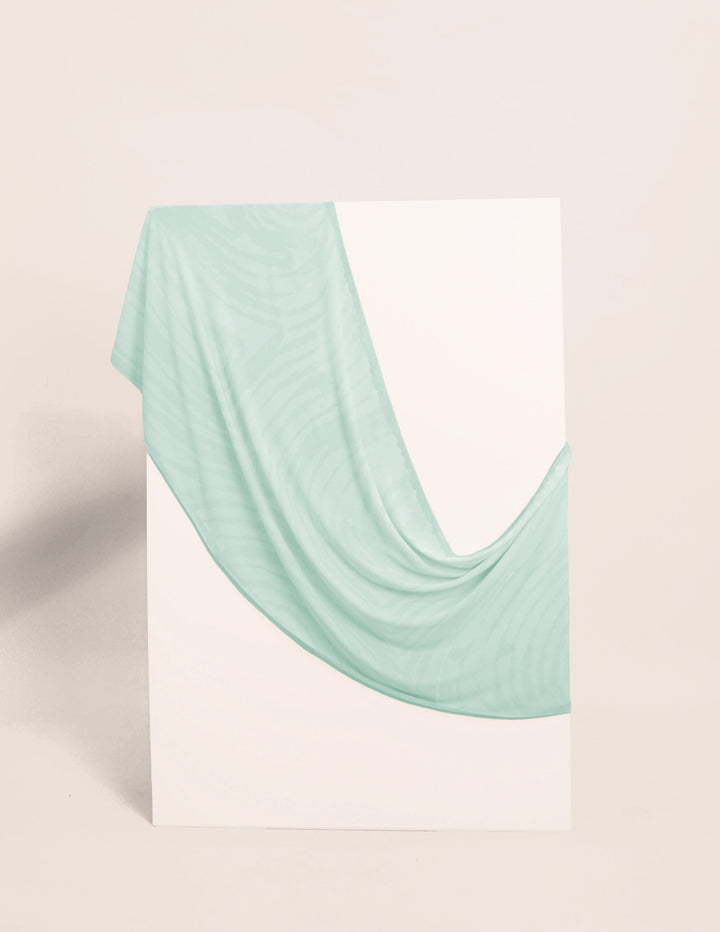 Safira Chiffon Shawl Printed Light Green
