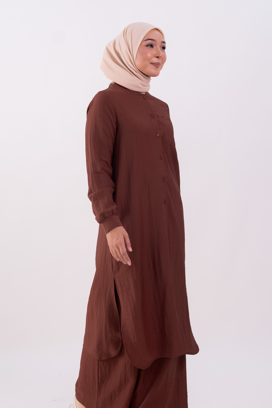 Sienna Long Blouse Red Bean