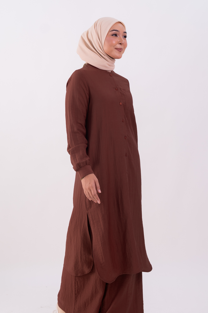 Sienna Long Blouse Red Bean