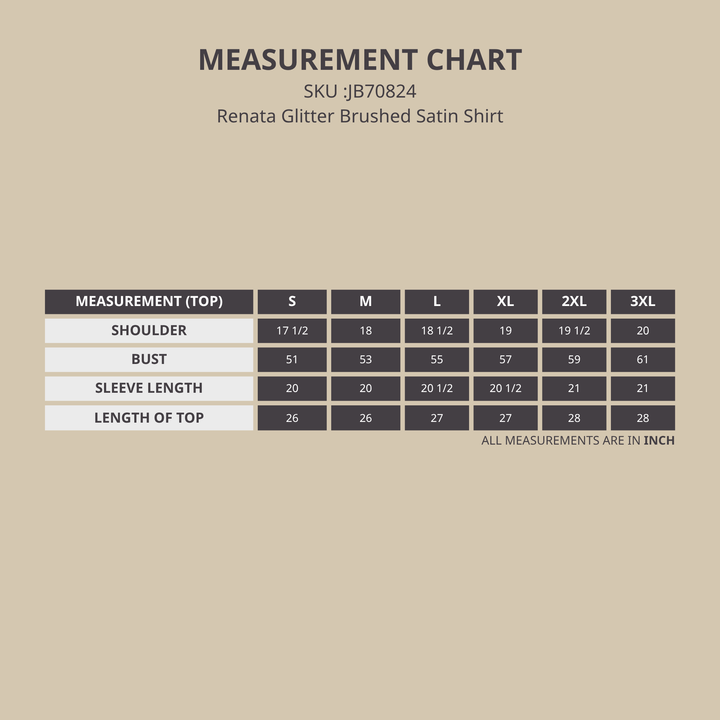 Renata Glitter Brushed Satin Shirt Champagne