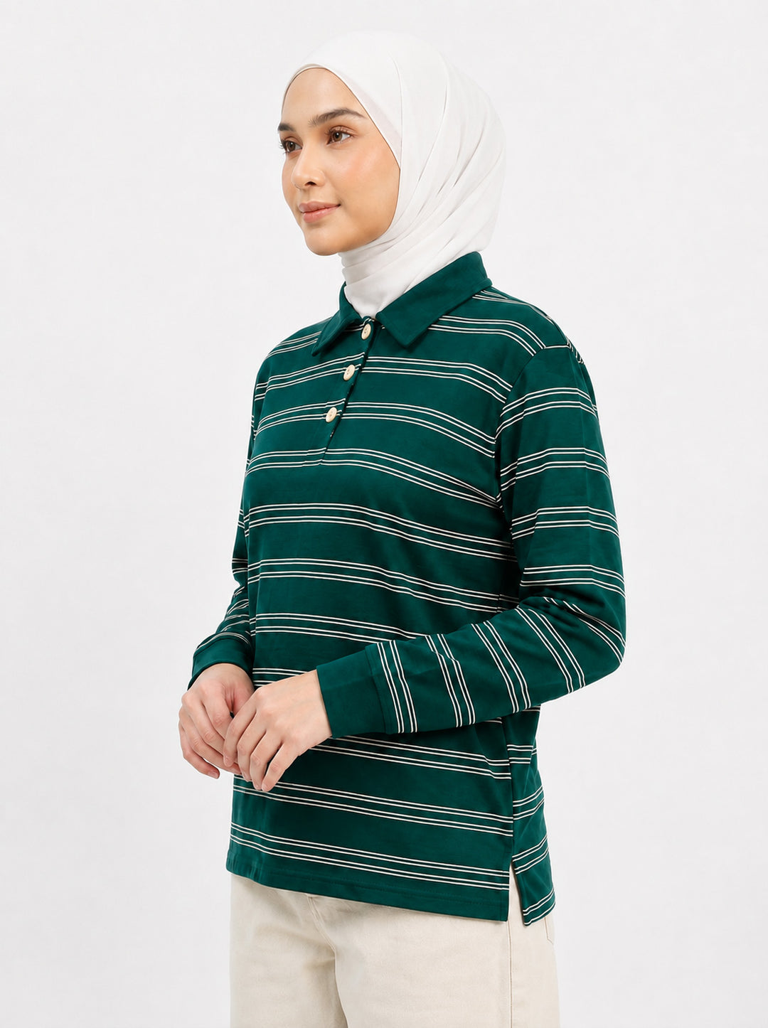 Larissa Stripe Cotton Knit Blouse