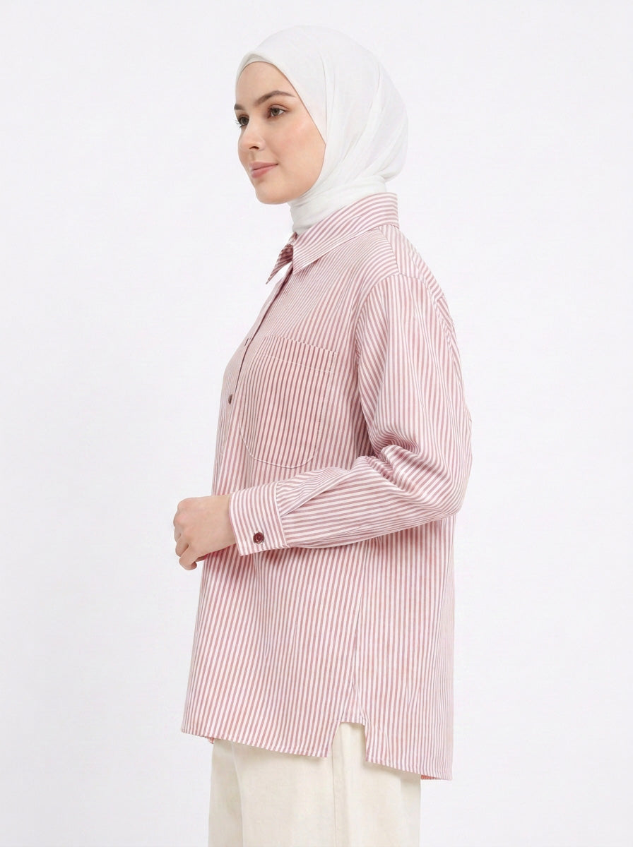 Elva Cotton Stripe Blouse