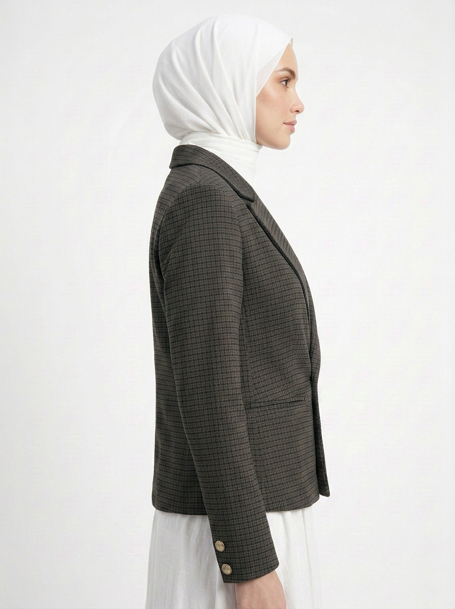 Luma Tweed Checkered Blazer