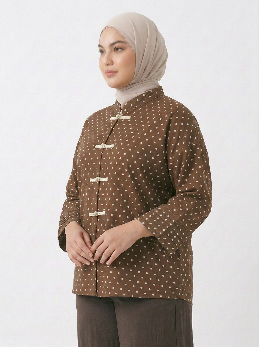 Amelia Plus Polka Dot Blouse