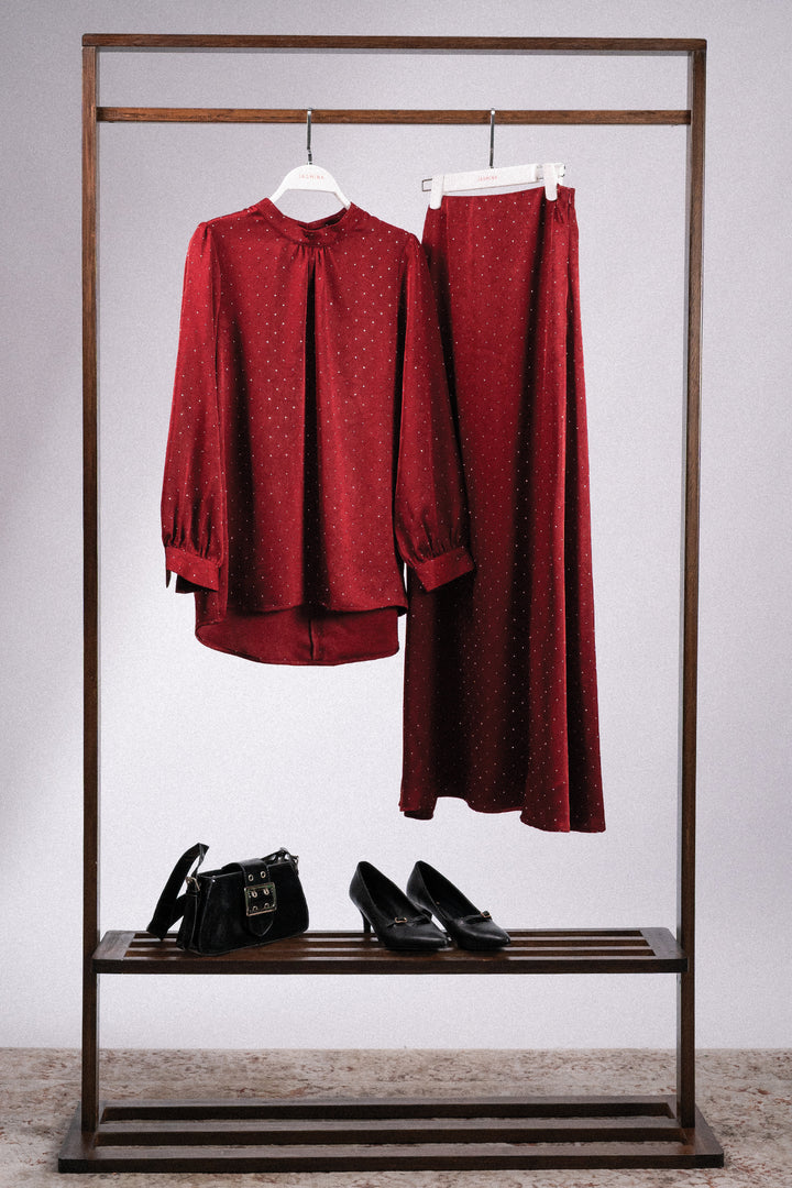 Silvie Plus Crystal Crush Satin Blouse