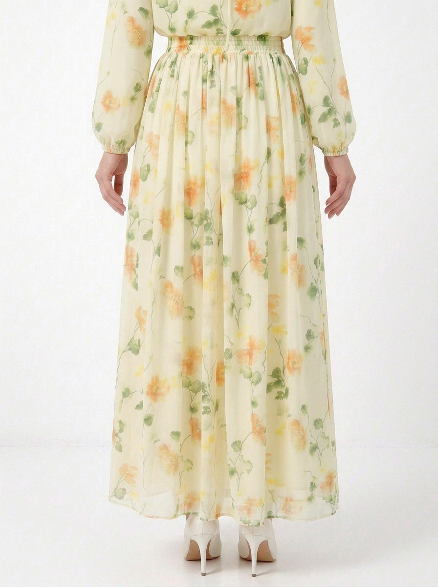 Moira Printed Chiffon Skirt (B)