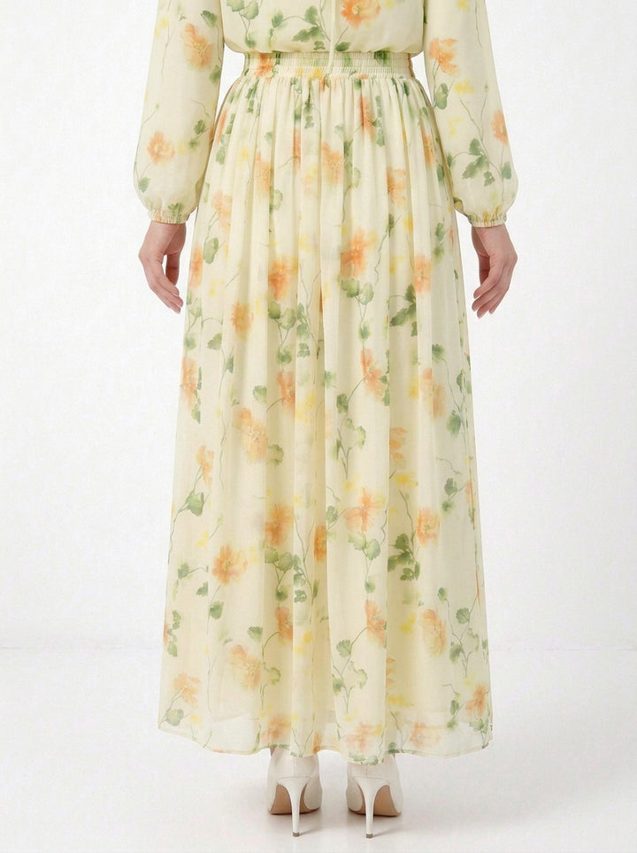 Moira Printed Chiffon Skirt (B)