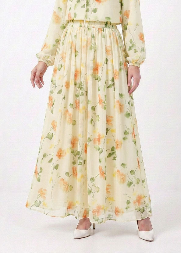 Moira Printed Chiffon Skirt (B)