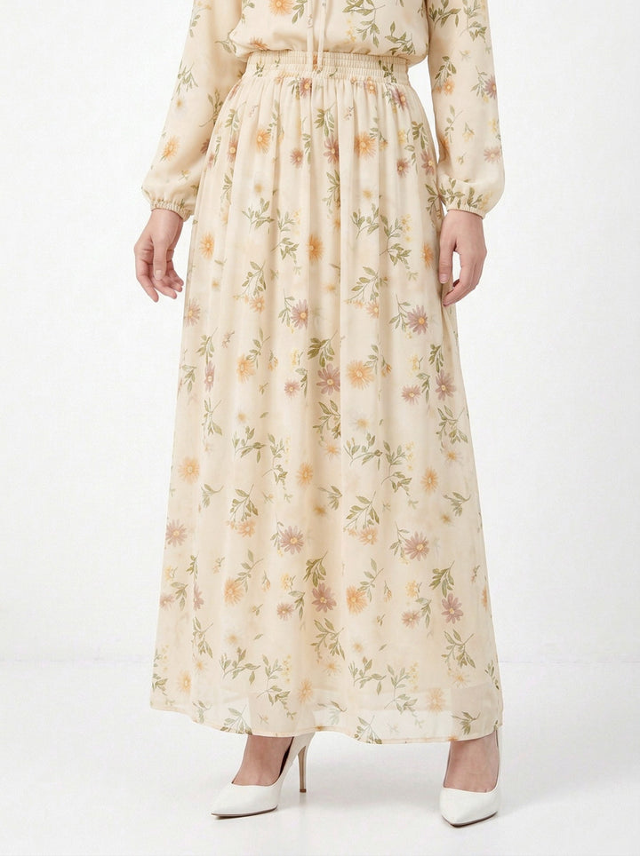 Moira Printed Chiffon Skirt (A)