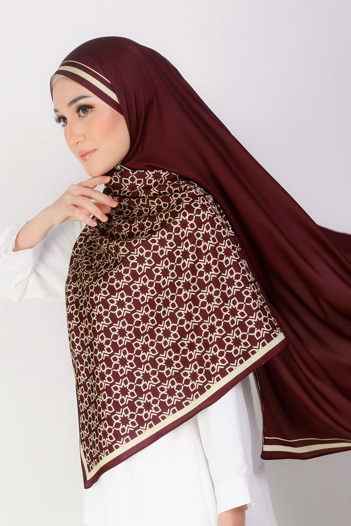 Zahra Printed Shawl Brown