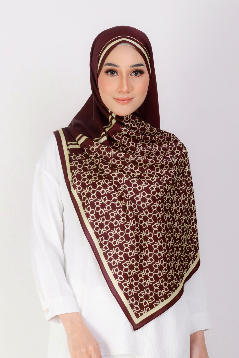 Zahra Printed Shawl Brown