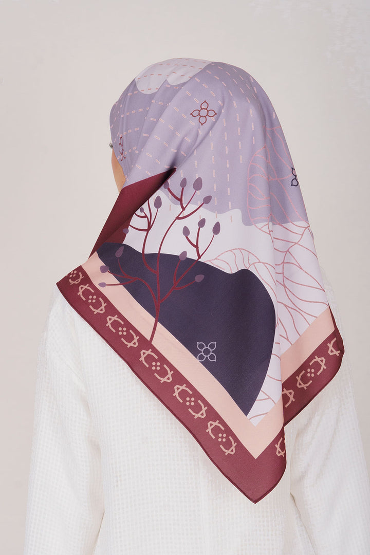 Ammara Printed Square Maroon