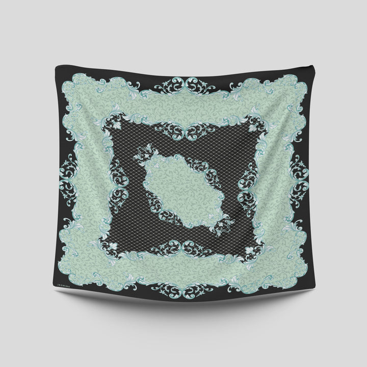 Clara Printed Square Black Green