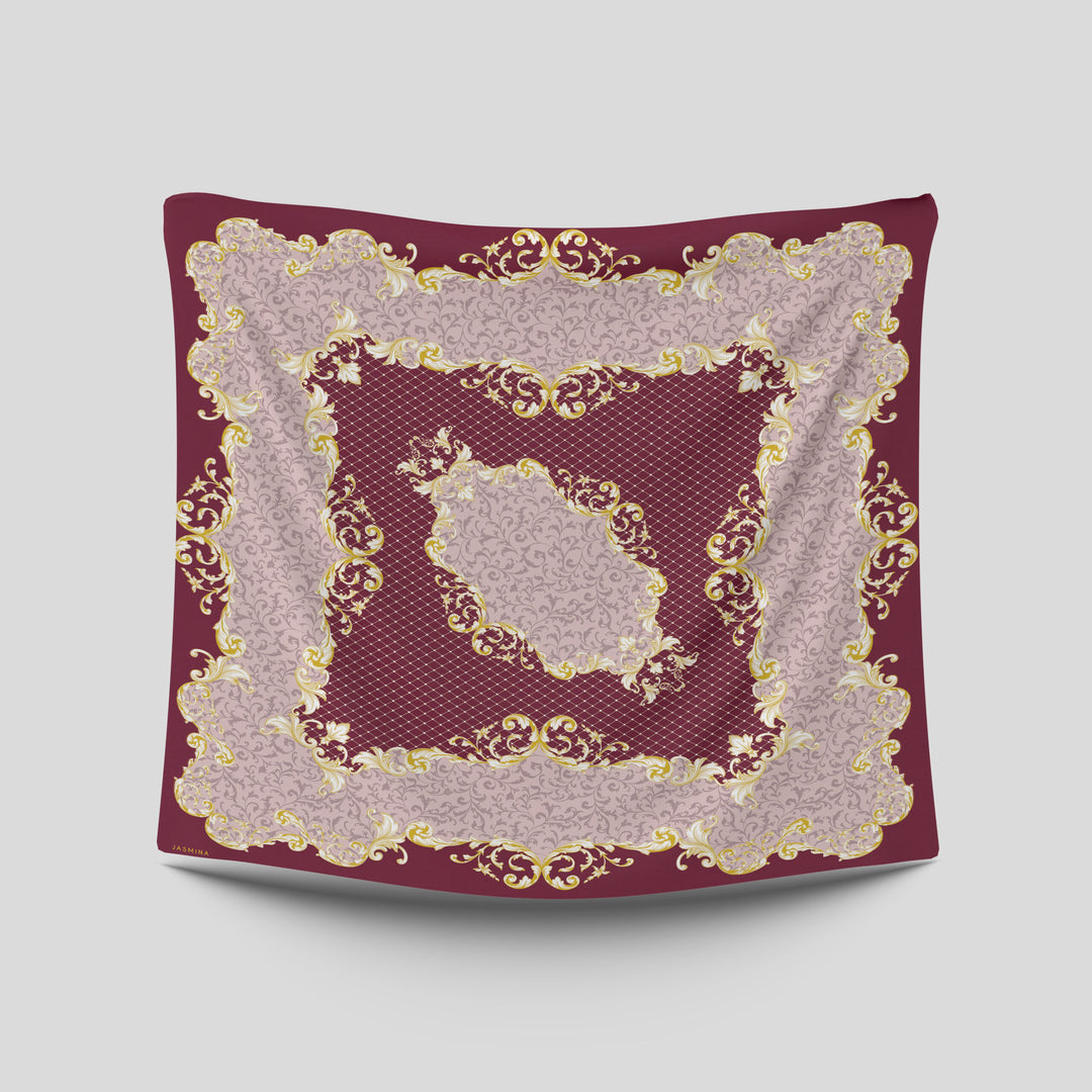Clara Printed Square Burgundy Purple