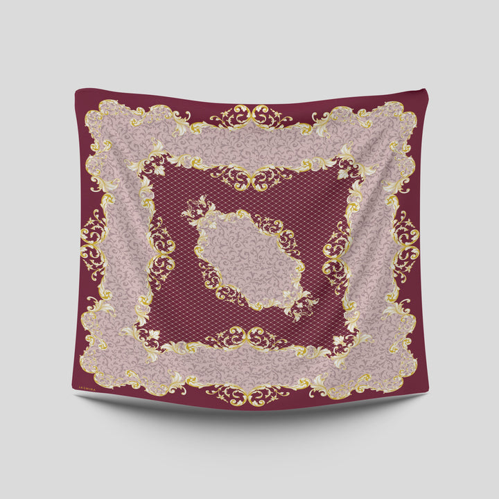 Clara Printed Square Burgundy Purple