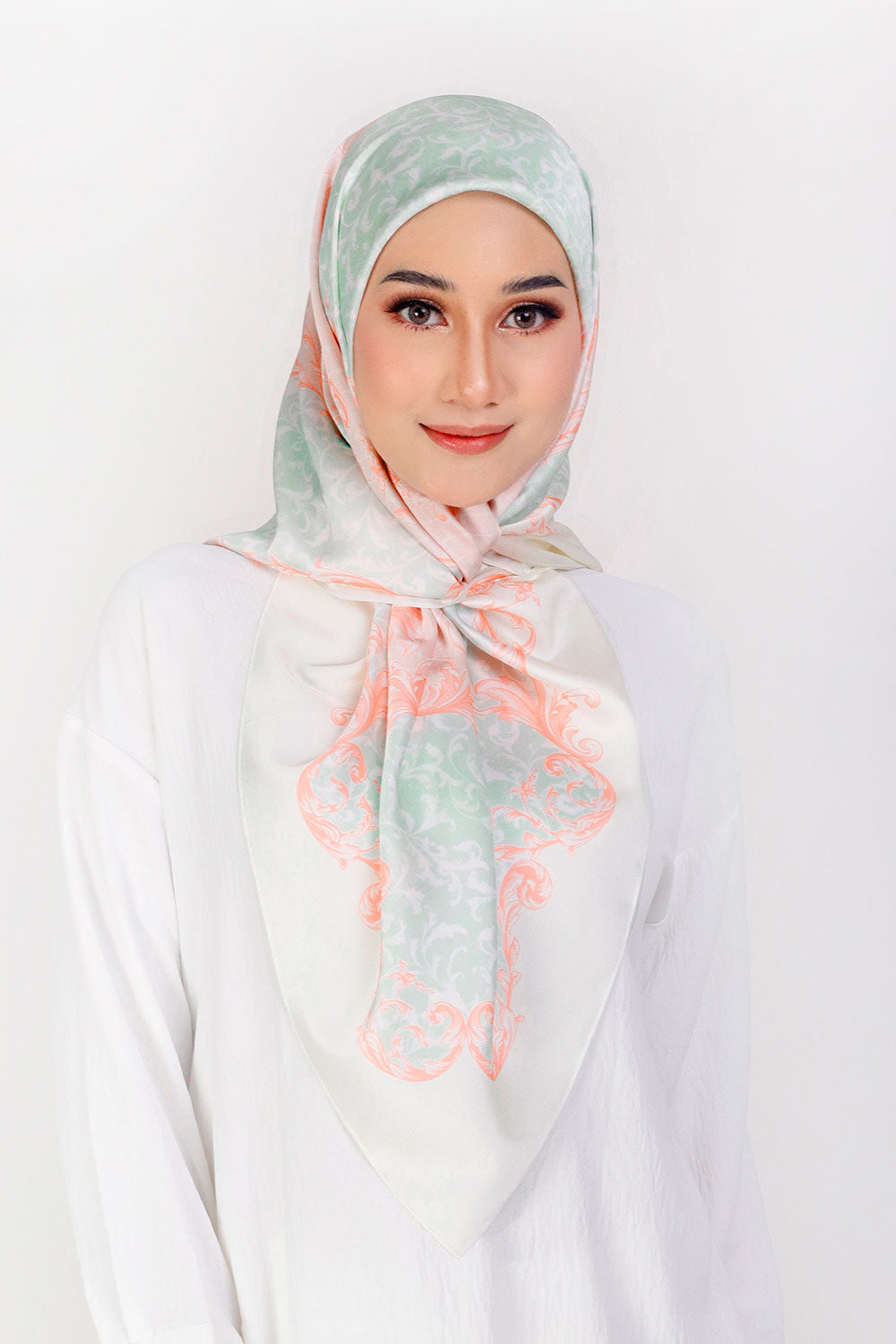 Clara Printed Square Cream Green