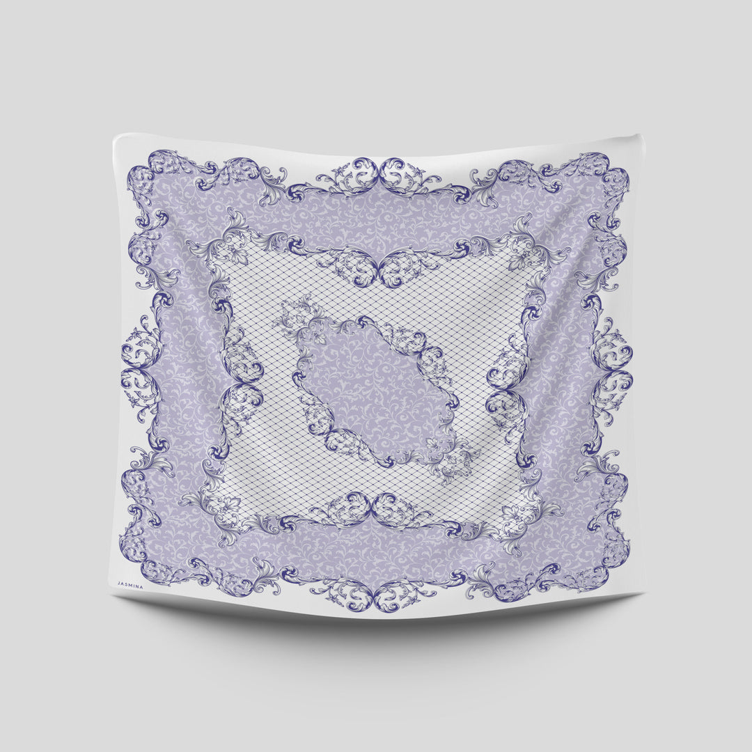 Clara Printed Square White Lilac