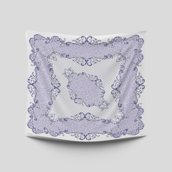 Clara Printed Square White Lilac