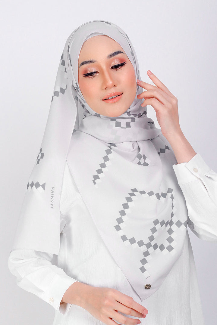 Aika Printed Shawl Grey