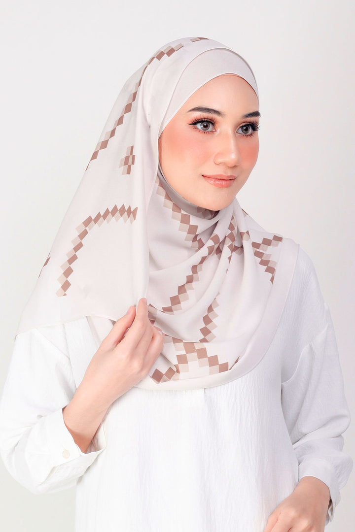 Aika Printed Shawl Ivory