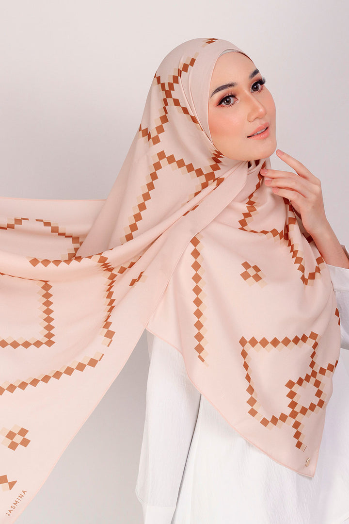 Aika Printed Shawl Peach
