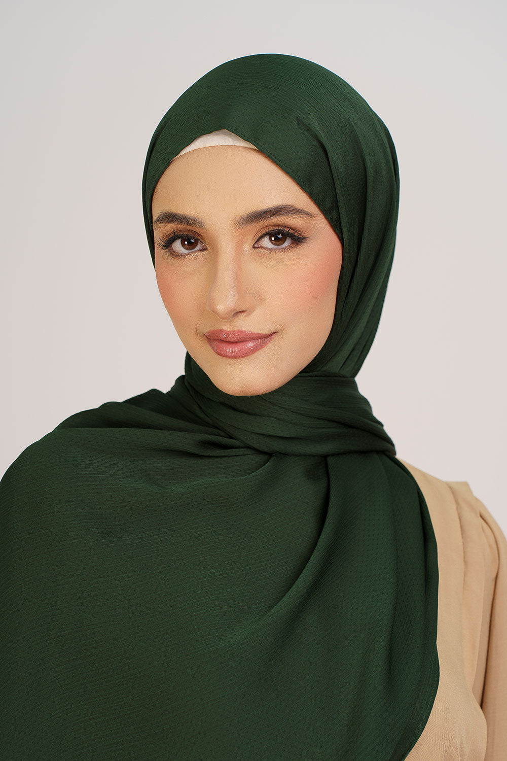 Jasmina Basic Shawl Plain Emerald Green