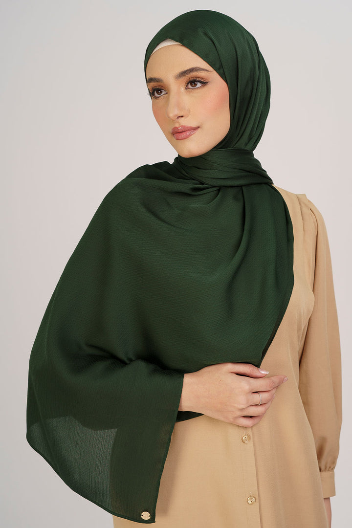 Jasmina Basic Shawl Plain Emerald Green