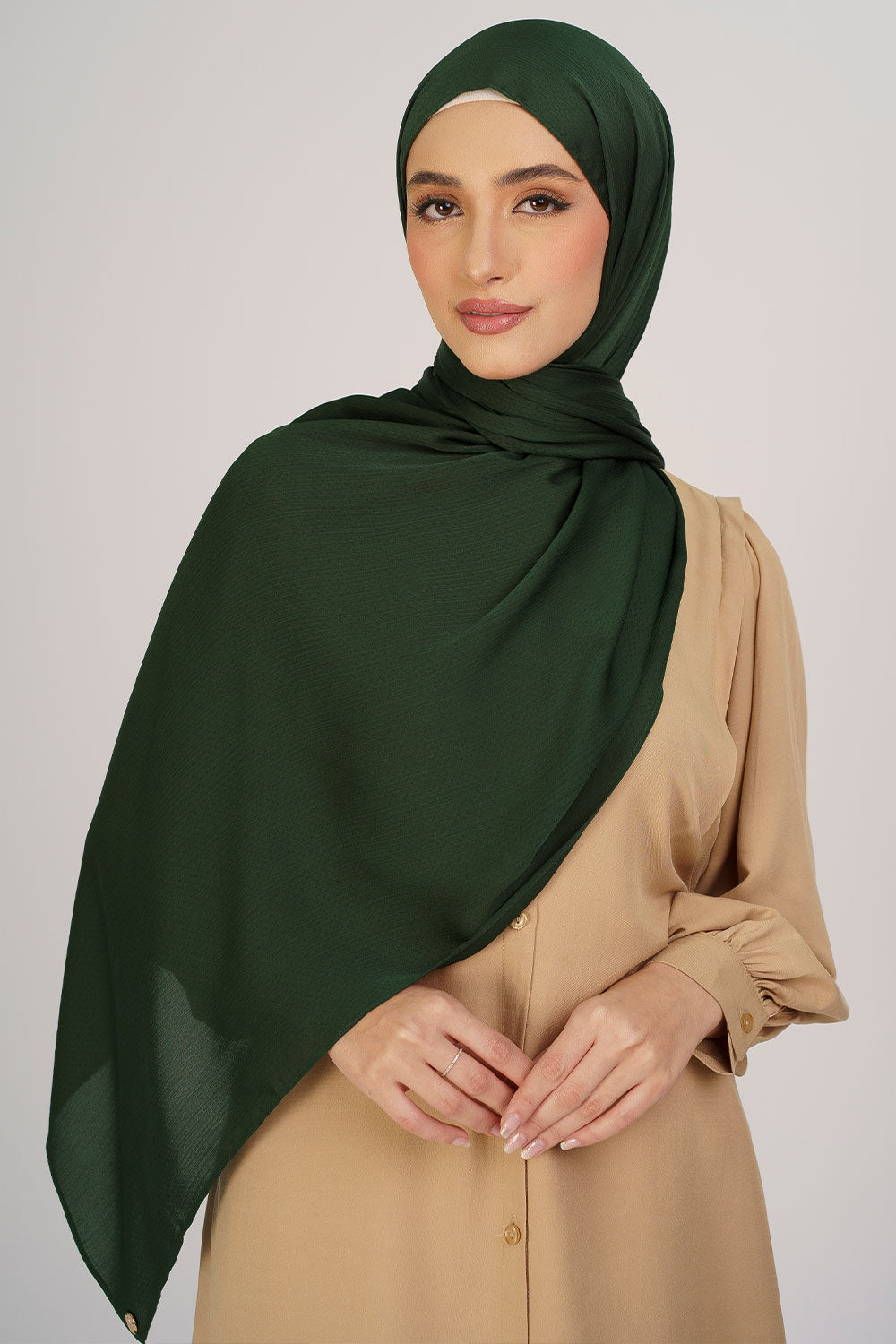 Jasmina Basic Shawl Plain Emerald Green