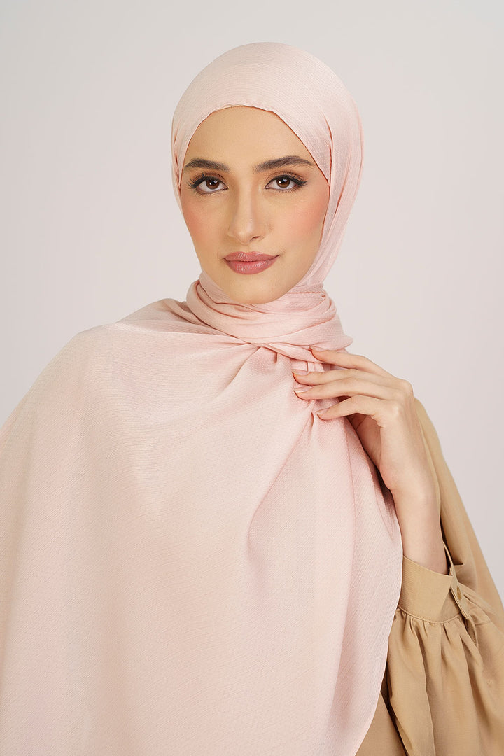 Jasmina Basic Shawl Plain Peach