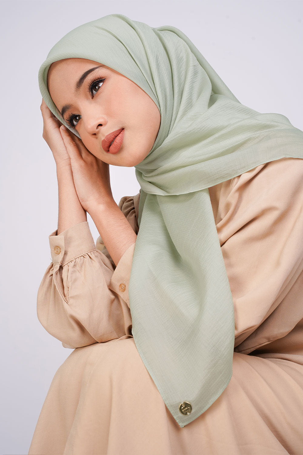 Amaya Texture Chiffon Square Mint Green