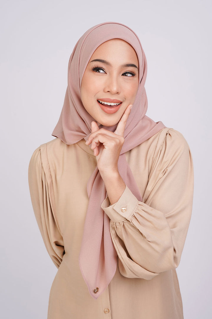 Nur Basic Chiffon Square Dusty Pink