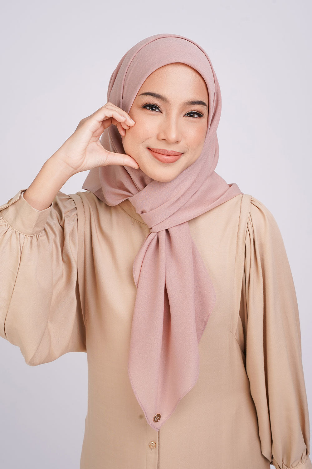 Nur Basic Chiffon Square Dusty Pink