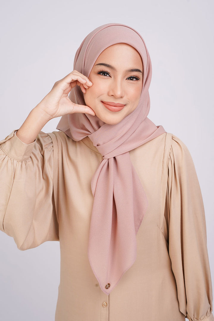 Nur Basic Chiffon Square Dusty Pink