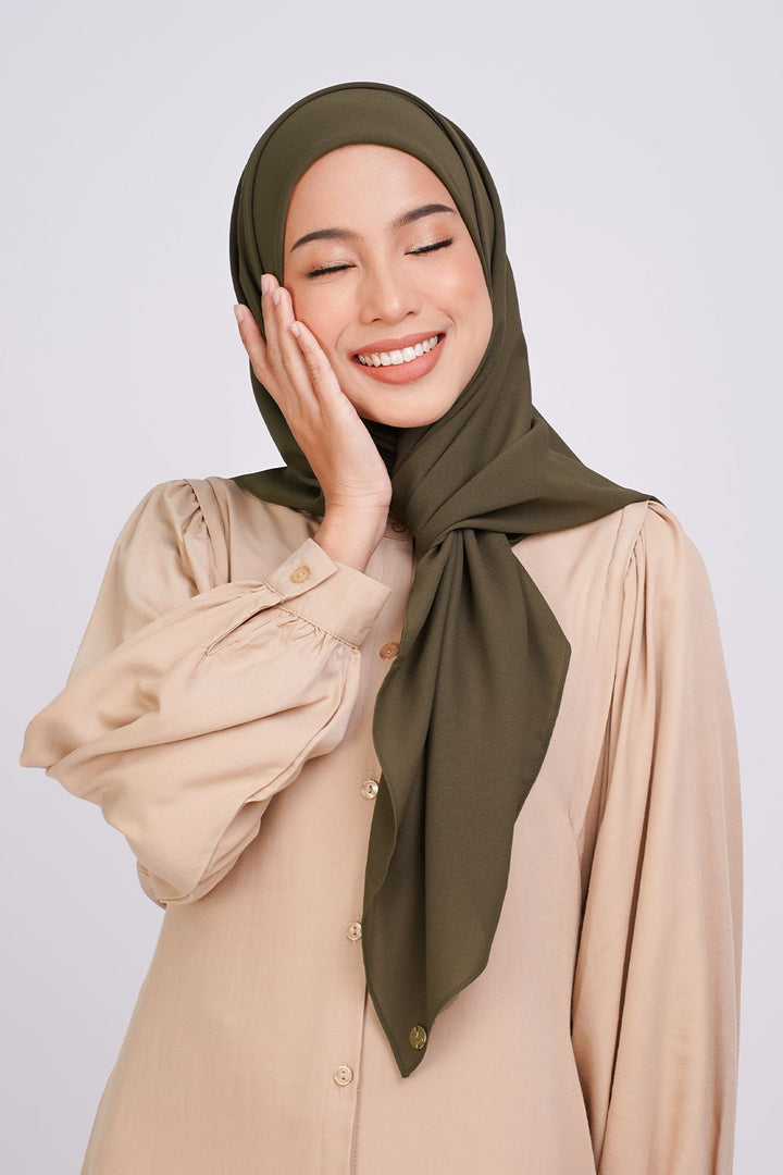 Nur Basic Chiffon Square Green